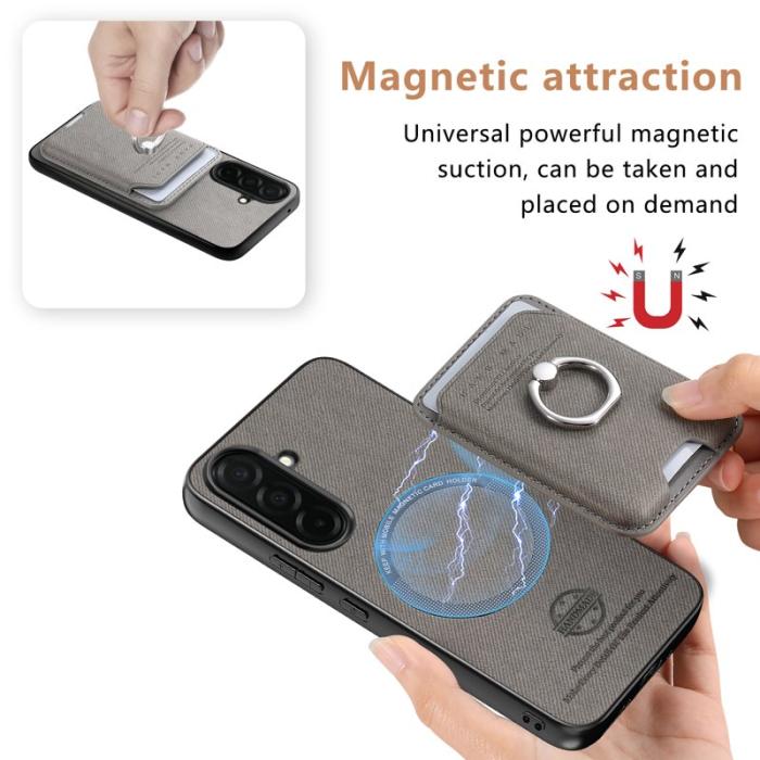 OEM - Mobilfodral för Samsung Galaxy S26 Plus Konstläder + PC + TPU - Grå