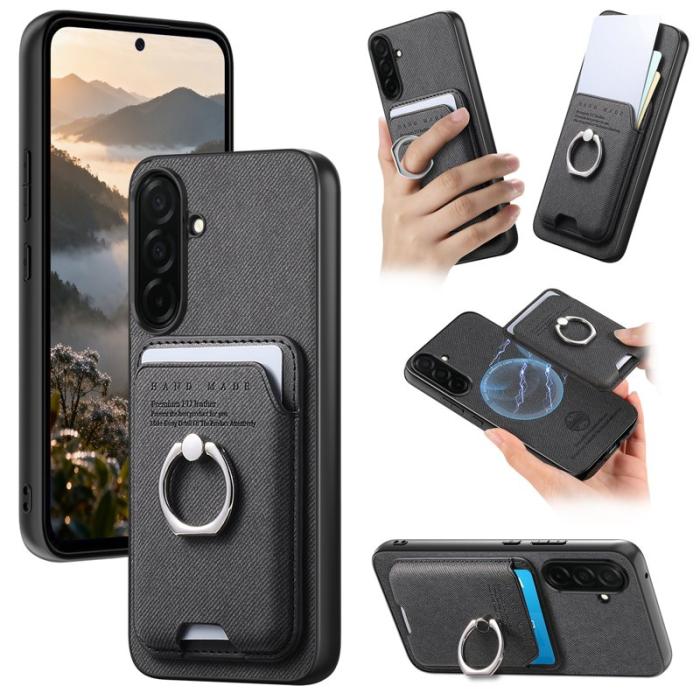 OEM - Mobilfodral för Samsung Galaxy S26 Plus Konstläder + PC + TPU - Svart