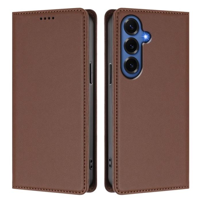 OEM - Plånboksfodral för Samsung Galaxy S26 Plus Konstläder RFID - Brun