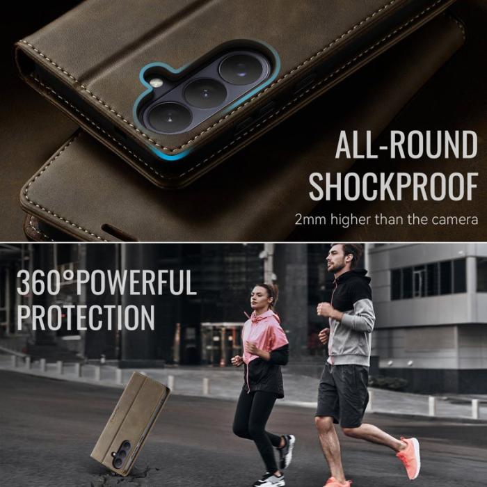 Caseme - CaseMe Plånboksfodral för Samsung Galaxy S26 Plus Konstläder RFID - Kaffe