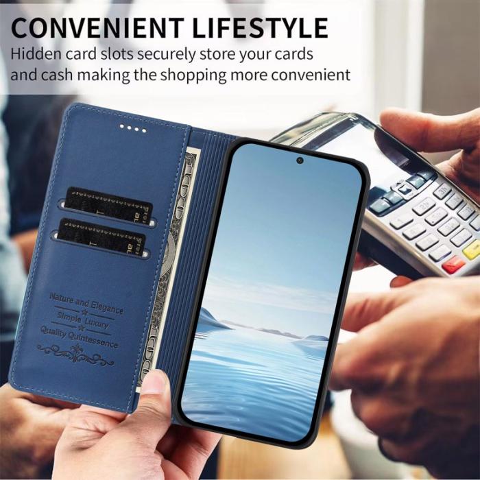 OEM - Plånboksfodral för Samsung Galaxy S26 Plus Konstläder RFID - Mörkblå