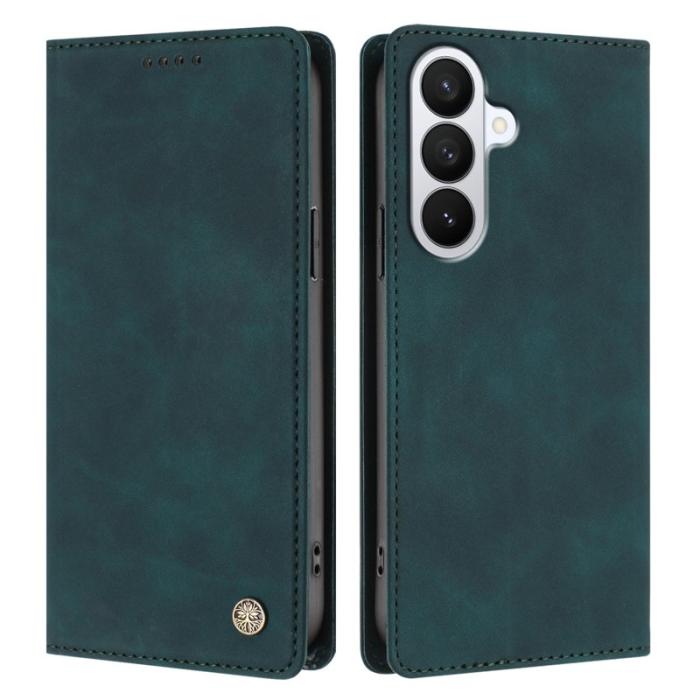OEM - Plånboksfodral för Samsung Galaxy S26 Plus Konstläder RFID - Mörkgrön