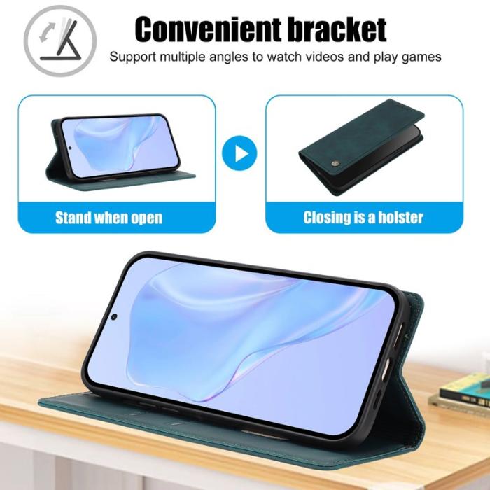 OEM - Plånboksfodral för Samsung Galaxy S26 Plus Konstläder RFID - Mörkgrön