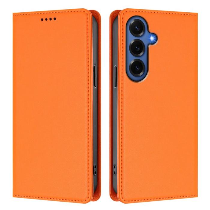 OEM - Plånboksfodral för Samsung Galaxy S26 Plus Konstläder RFID - Orange