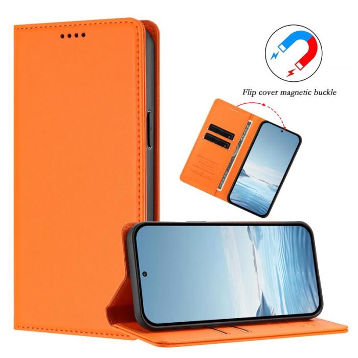 OEM - Plånboksfodral för Samsung Galaxy S26 Plus Konstläder RFID - Orange
