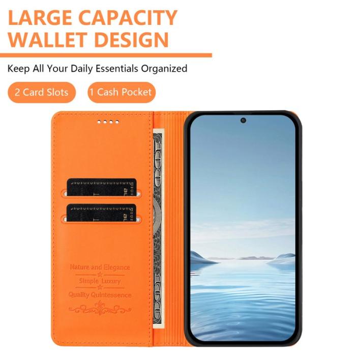 OEM - Plånboksfodral för Samsung Galaxy S26 Plus Konstläder RFID - Orange