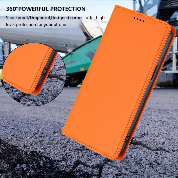 OEM - Plånboksfodral för Samsung Galaxy S26 Plus Konstläder RFID - Orange