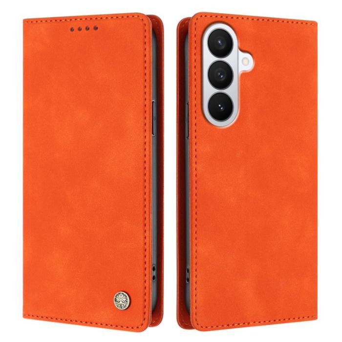 OEM - Plånboksfodral för Samsung Galaxy S26 Plus Konstläder RFID - Orange