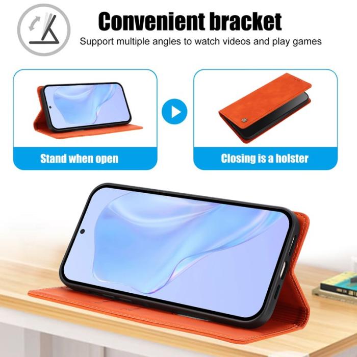 OEM - Plånboksfodral för Samsung Galaxy S26 Plus Konstläder RFID - Orange