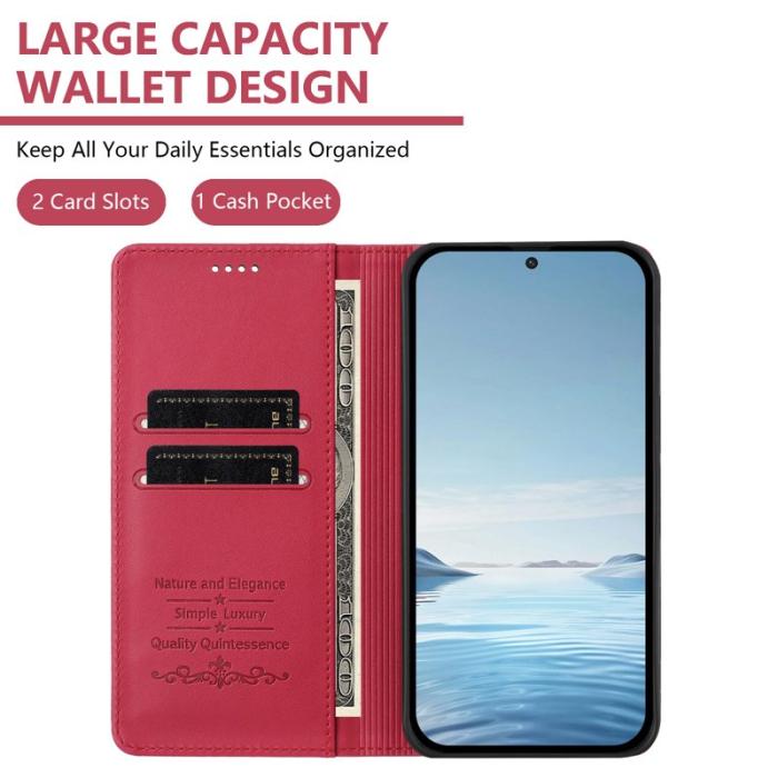 OEM - Plånboksfodral för Samsung Galaxy S26 Plus Konstläder RFID - Röd