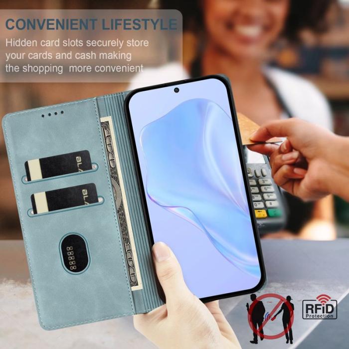 OEM - Plånboksfodral för Samsung Galaxy S26 Plus Konstläder RFID - Sjöblå