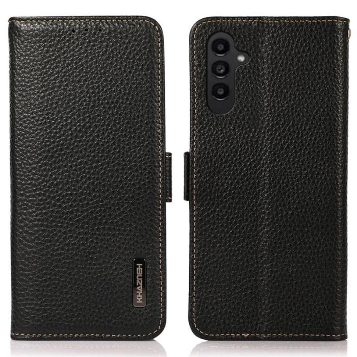 KHAZNEH - KHAZNEH Mobilfodral för Samsung Galaxy S26 Plus Äkta läder RFID - Svart