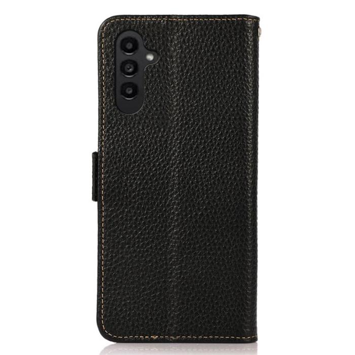 KHAZNEH - KHAZNEH Mobilfodral för Samsung Galaxy S26 Plus Äkta läder RFID - Svart