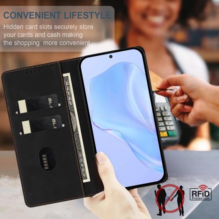 OEM - Plånboksfodral för Samsung Galaxy S26 Plus Konstläder RFID - Svart