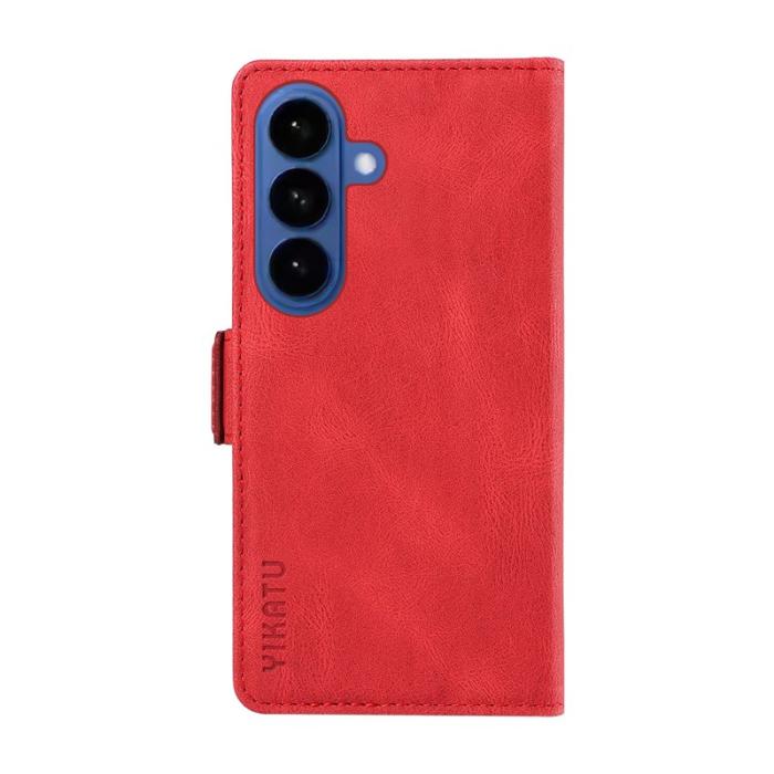 YIKATU - YIKATU Plånboksfodral för Samsung Galaxy S26 Plus Konstläder - Röd