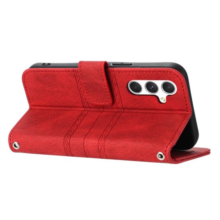 OEM - Plånboksfodral för Samsung Galaxy S26 Plus Konstläder - Röd