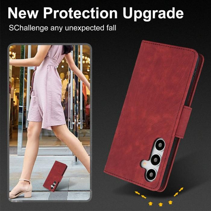 OEM - Plånboksfodral för Samsung Galaxy S26 Plus Konstläder - Röd