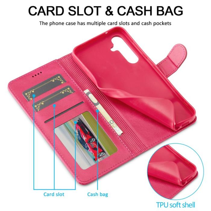 LC.imeeke - LC.IMEEKE Plånboksfodral för Samsung Galaxy S26 Plus Konstläder - Rosa