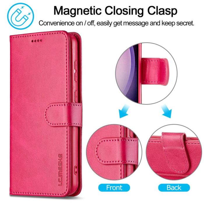 LC.imeeke - LC.IMEEKE Plånboksfodral för Samsung Galaxy S26 Plus Konstläder - Rosa