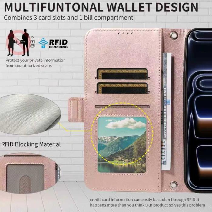 OEM - Plånboksfodral för Samsung Galaxy S26 Plus Konstläder - Roséguld