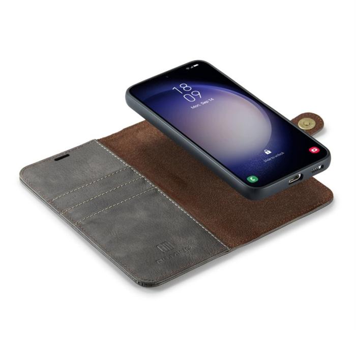 DG.MING - DG.Ming Plånboksfodral för Samsung Galaxy S26 Plus Äkta läder Ställ - Grå