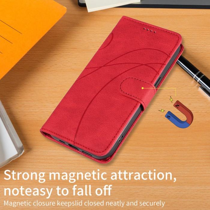 OEM - Plånboksfodral för Samsung Galaxy S26 Plus Konstläder Ställ - Röd