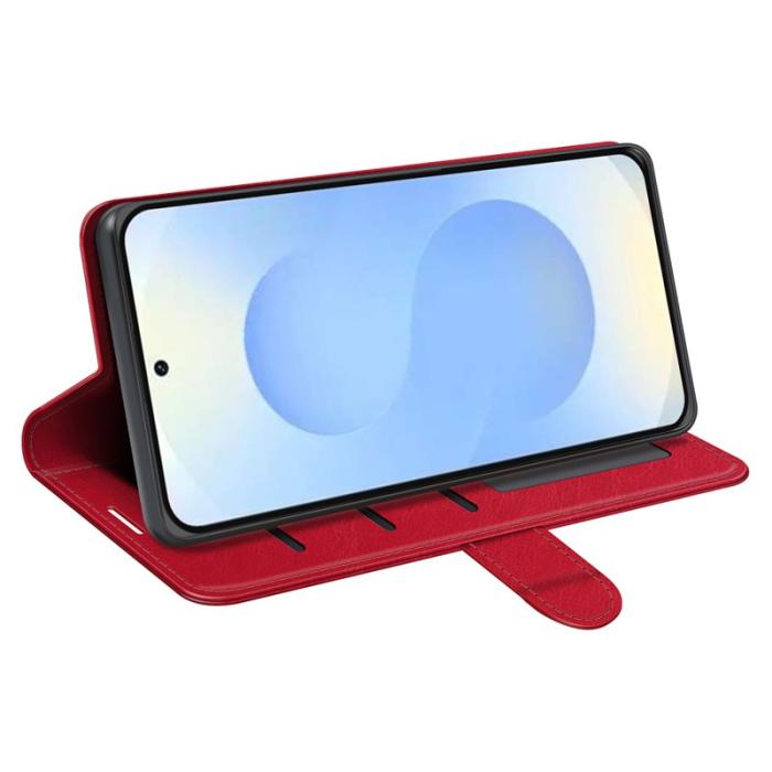 OEM - Mobilfodral för Samsung Galaxy S26 Plus Konstläder Ställ - Röd