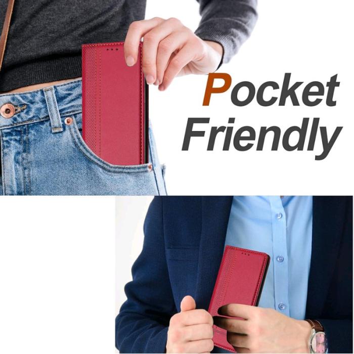 OEM - Mobilfodral för Samsung Galaxy S26 Plus Konstläder Ställ - Röd