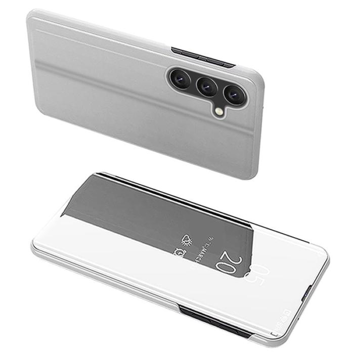 OEM - Mobilfodral för Samsung Galaxy S26 Plus Konstläder Ställ - Silver