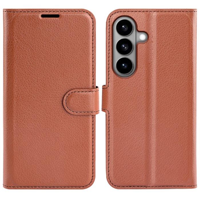 Amorus - Amorus Plånboksfodral för Samsung Galaxy S26 Plus Konstläder Stativ - Brun