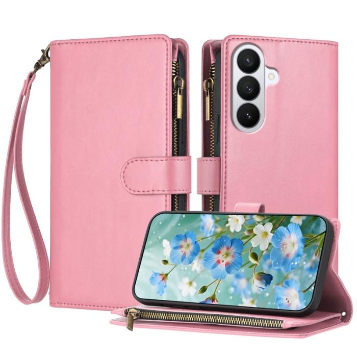 OEM - Plånboksfodral för Samsung Galaxy S26 Plus Konstläder Stativ - Rosa