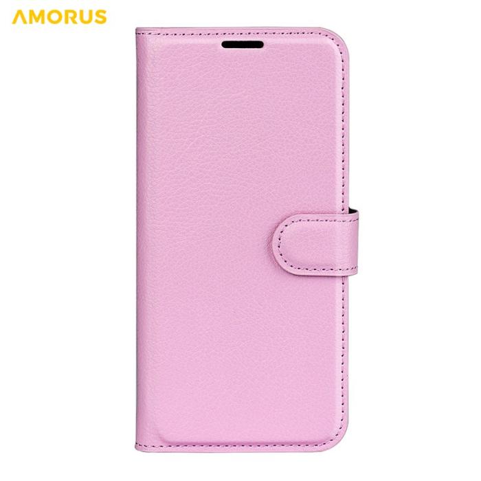 Amorus - Amorus Plånboksfodral för Samsung Galaxy S26 Plus Konstläder Stativ - Rosa