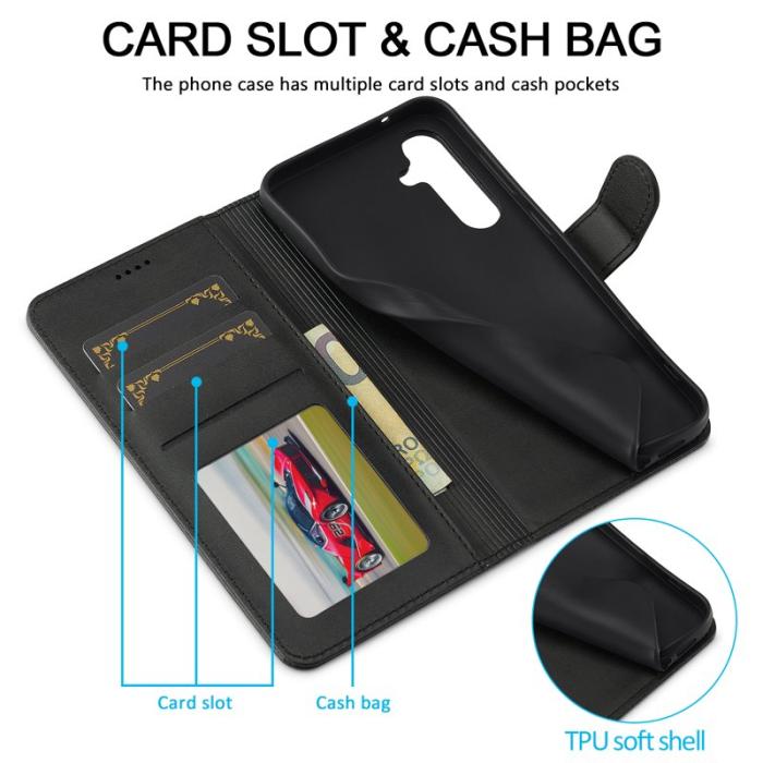 LC.imeeke - LC.IMEEKE Plånboksfodral för Samsung Galaxy S26 Plus Konstläder - Svart