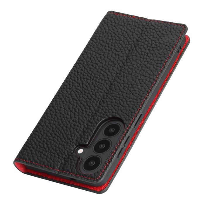 OEM - Plånboksfodral för Samsung Galaxy S26 Plus Äkta läder - Svart