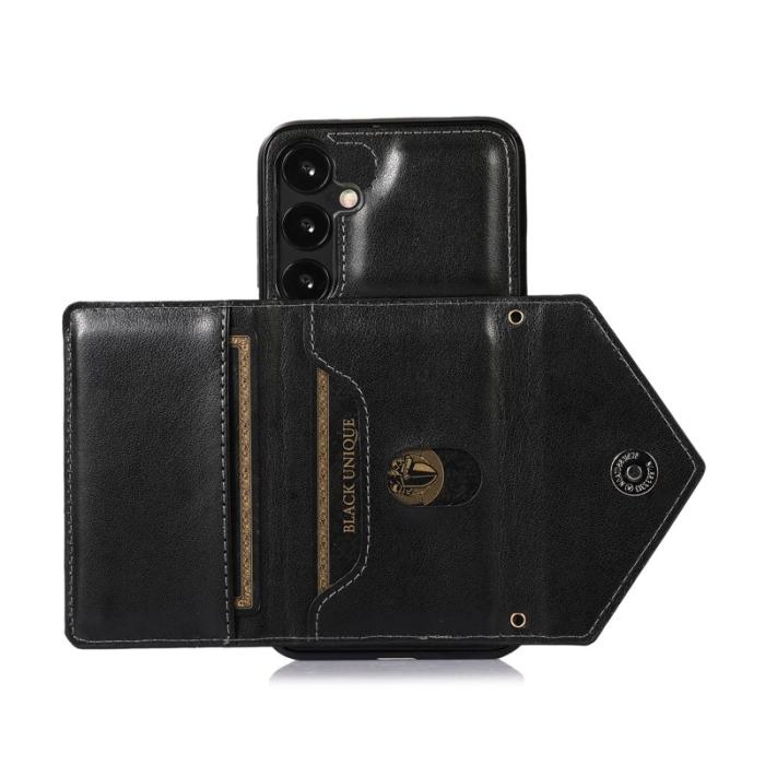 OEM - Mobilfodral för Samsung Galaxy S26 Plus Konstläder + TPU - Svart