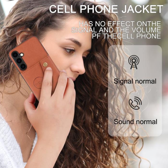 OEM - Mobilfodral för Samsung Galaxy S26 Plus Kickstand Kortfack - Brun