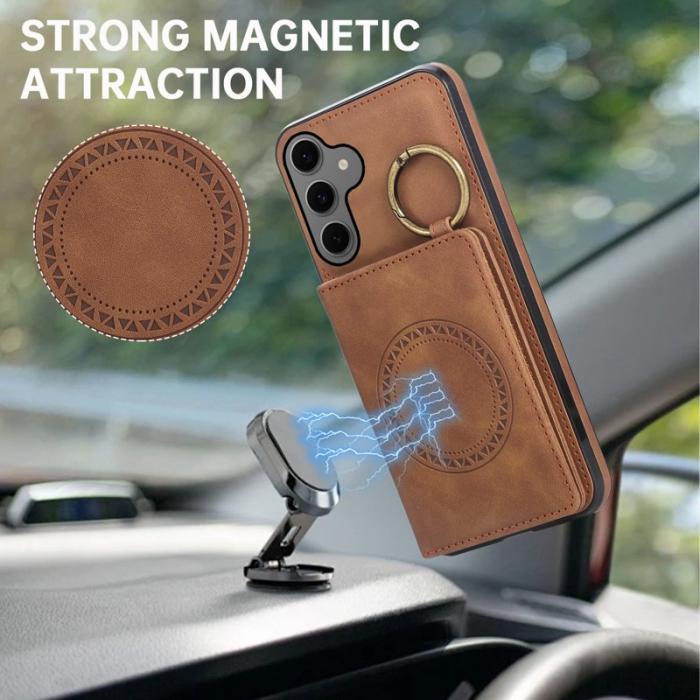 OEM - Mobilfodral för Samsung Galaxy S26 Plus Kickstand Kortfack - Brun