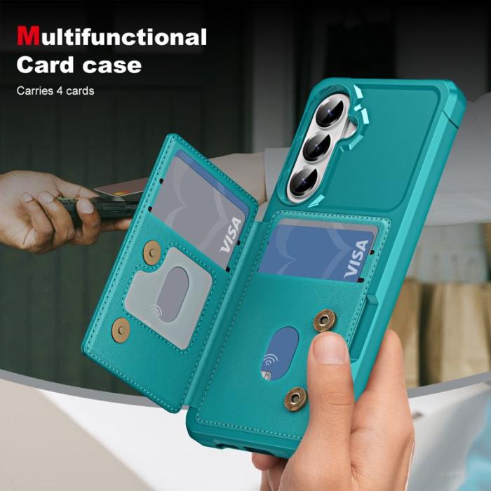 OEM - Mobilfodral för Samsung Galaxy S26 Plus Kickstand Kortfack - Grön