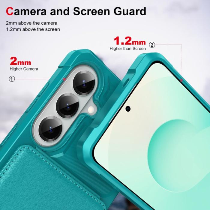 OEM - Mobilfodral för Samsung Galaxy S26 Plus Kickstand Kortfack - Grön