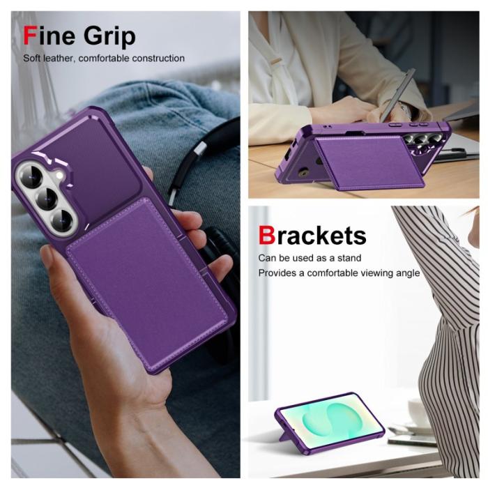 OEM - Mobilfodral för Samsung Galaxy S26 Plus Kickstand Kortfack - Lila