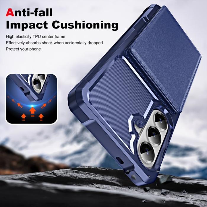 OEM - Mobilfodral för Samsung Galaxy S26 Plus Kickstand Kortfack - Mörkblå