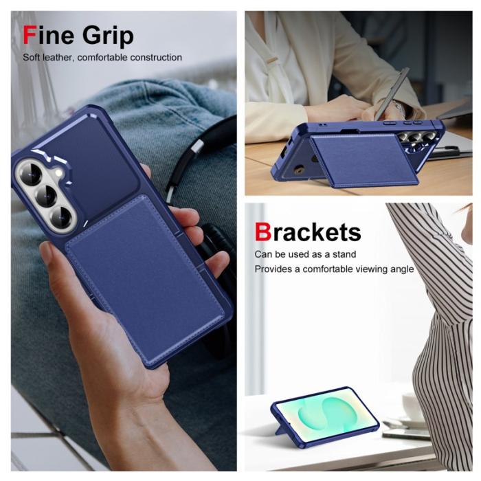 OEM - Mobilfodral för Samsung Galaxy S26 Plus Kickstand Kortfack - Mörkblå