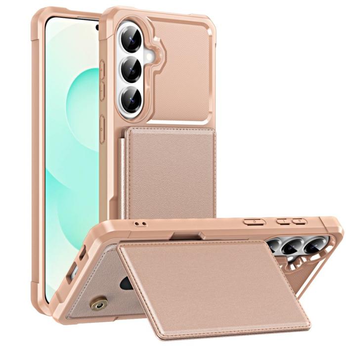 OEM - Mobilfodral för Samsung Galaxy S26 Plus Kickstand Kortfack - Roséguld