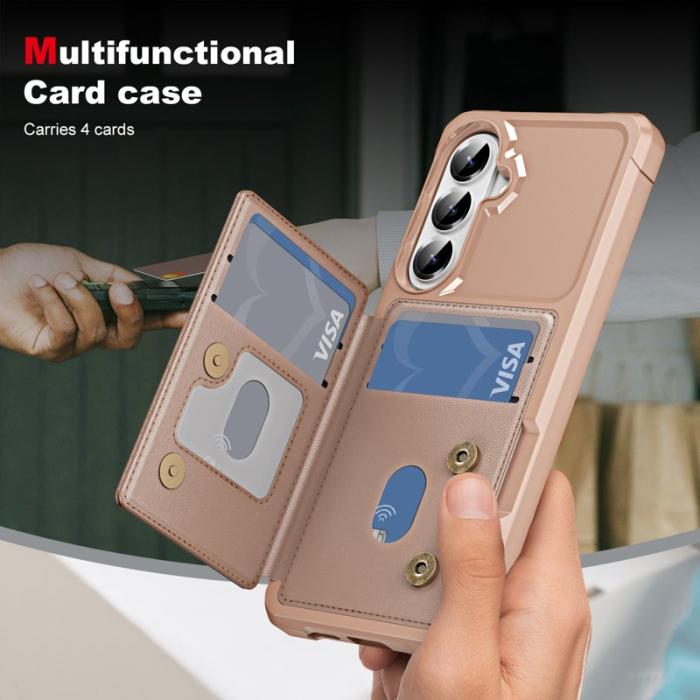 OEM - Mobilfodral för Samsung Galaxy S26 Plus Kickstand Kortfack - Roséguld