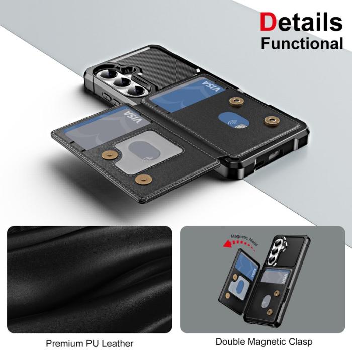 OEM - Mobilfodral för Samsung Galaxy S26 Plus Kickstand Kortfack - Svart