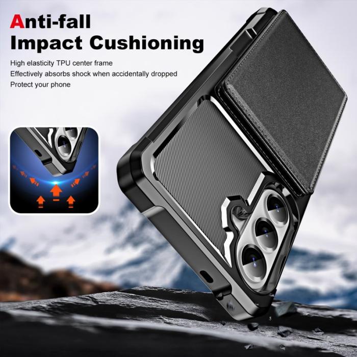 OEM - Mobilfodral för Samsung Galaxy S26 Plus Kickstand Kortfack - Svart