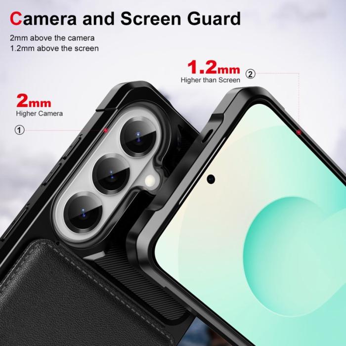 OEM - Mobilfodral för Samsung Galaxy S26 Plus Kickstand Kortfack - Svart