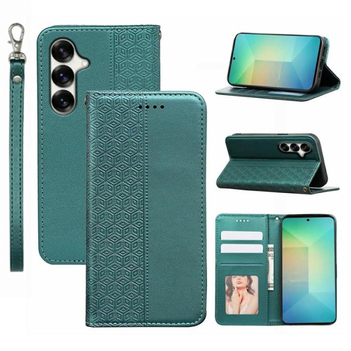 OEM - Plånboksfodral för Samsung Galaxy S26 Plus Konstläder - Grön