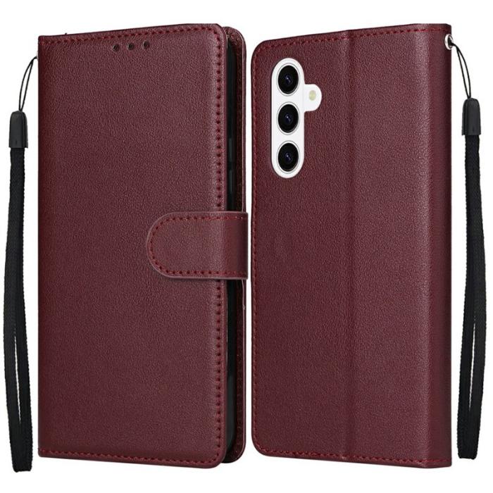 OEM - Plånboksfodral för Samsung Galaxy S26 Plus Konstläder Kickstand - Vinröd