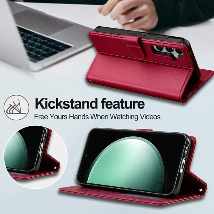 LC.imeeke - LC.IMEEKE Plånboksfodral för Samsung Galaxy S26 Plus Konstläder Magnetiskt - Röd